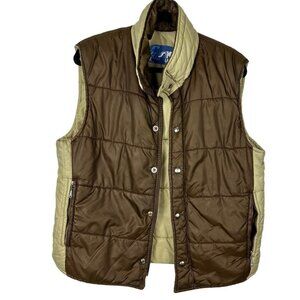 Ski Lift It Brown and Beige Zip Up Vintage Puffer Vest Women  Size M